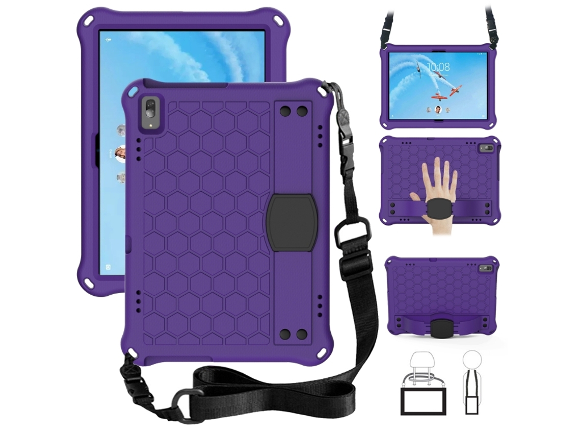 Capa Protetora Halinuia Para Lenovo Tab E10 Tb‑x104f Estojo Eva+pc Favo‑de‑mel Quatro Cantos Anti‑queda Com Cinta