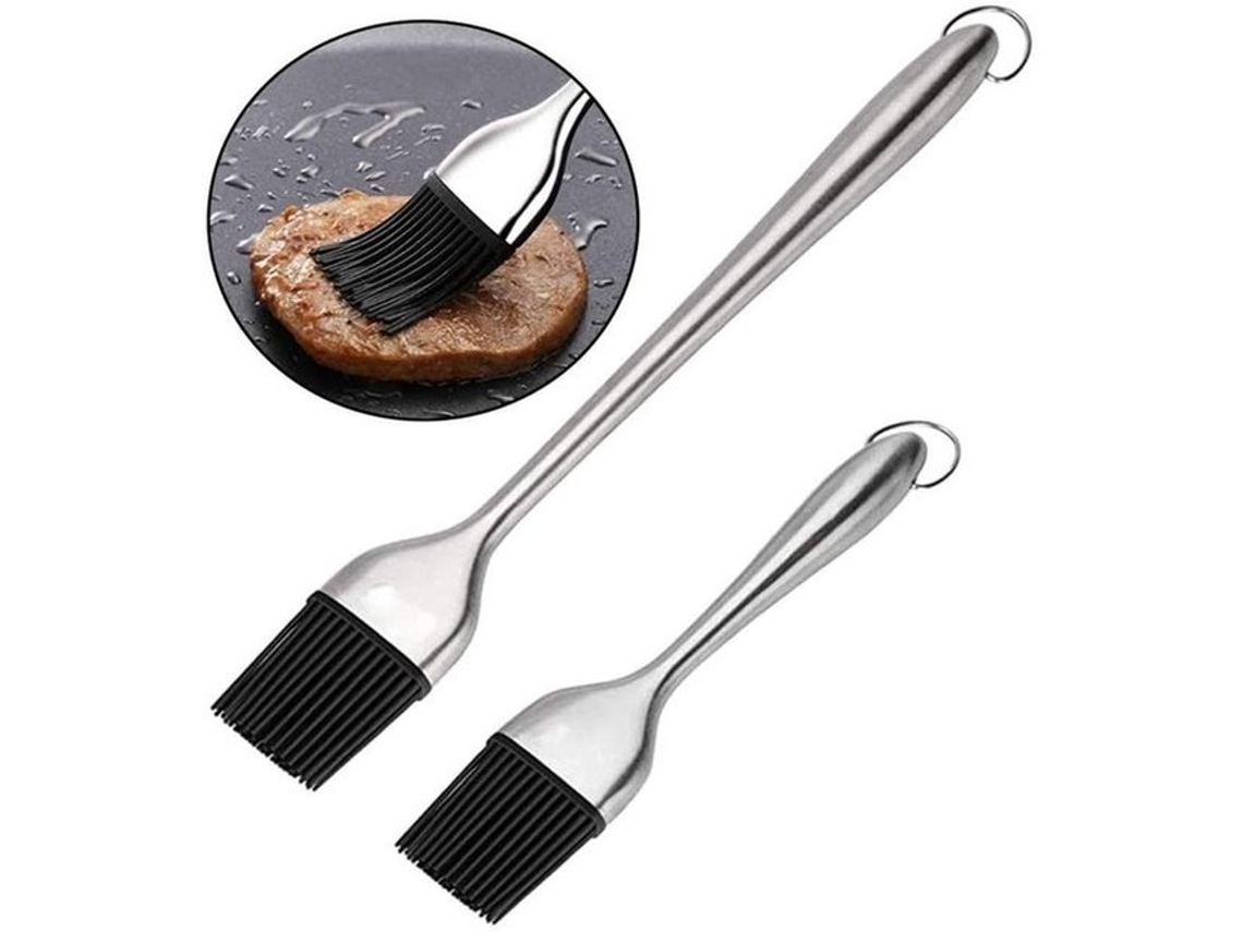 Pente De Barbecue Em Silicone - Conjunto De 2 - Eficaz E Versátil - Branco - Escova De Grill E Forno - Para Grillar E Cozinhar - Resistente À Lava-lou