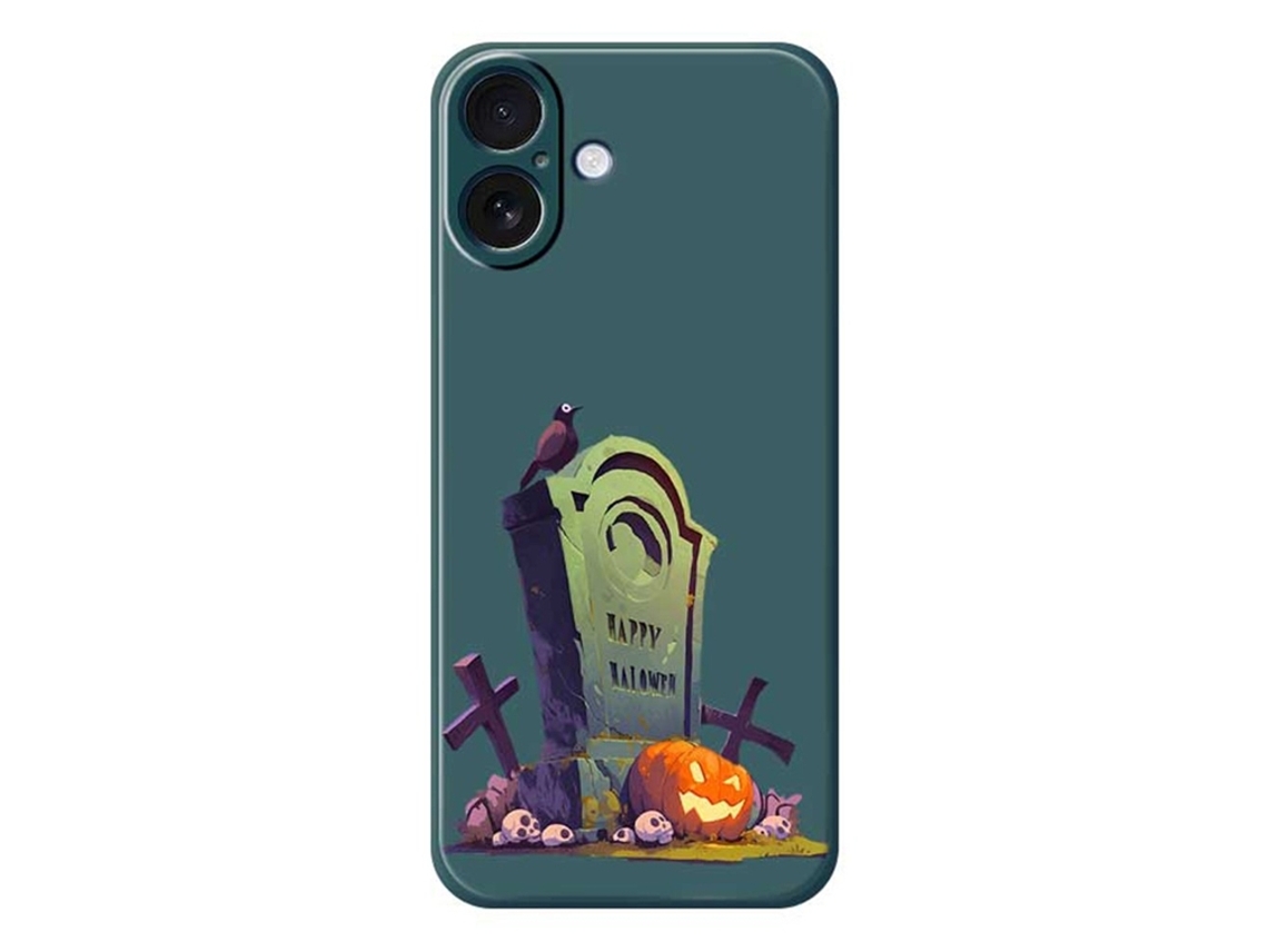 Capa Para Iphone 17 Em Tpu Com Estampa De Lápide De Halloween - Verde