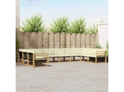 Vidaxl Conjunto De Sofás Para Exterior 10 Unid. Branco E Creme