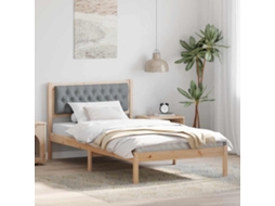 Vidaxl Estrutura Da Cama Com Cabeceira Cinzento-claro 100 X 200 Cm
