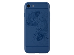Capa LAXISCREED para Apple 7 Peixe Azul Protetiva Anti impacto