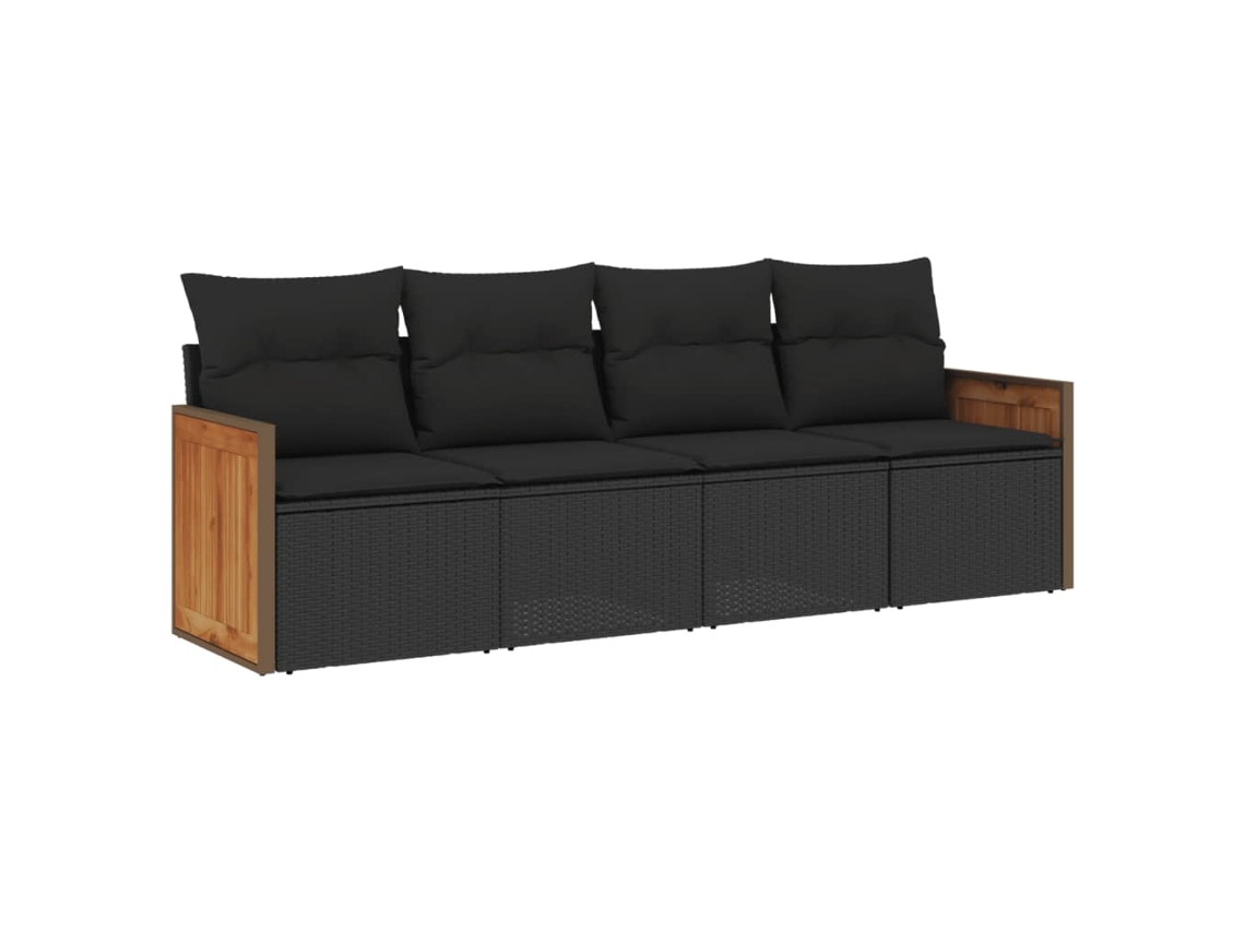 Garden Sofa Set, Garden Sofa Sets Vidaxl Preto Rattan / Vime (n/a)