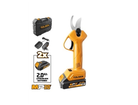 Pacote De Tesouras De Poda Elétricas Tolsen De 20 V E 30 Mm Com Bateria De Lítio