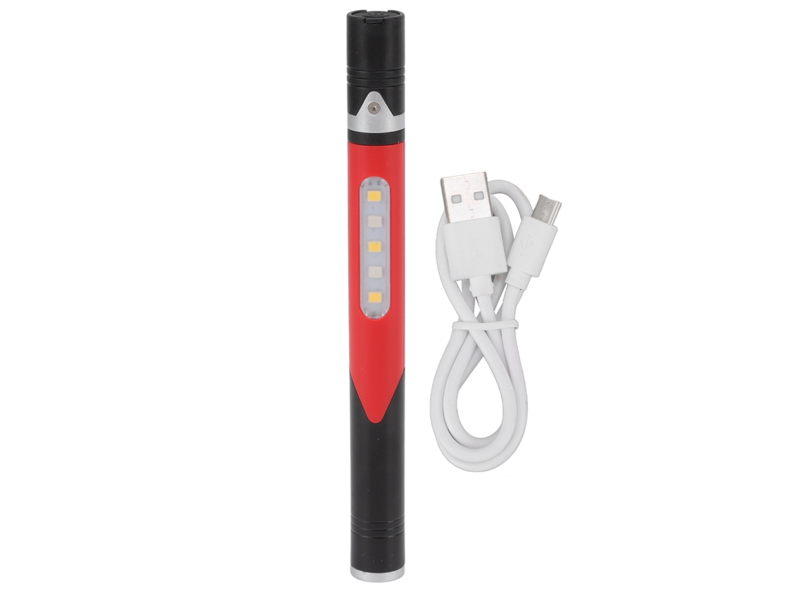 Rebe-lanterna Pluma Usb Carga 3 Fontes Led Design Clip Uso Amplo Reparação Hospital Vermelha