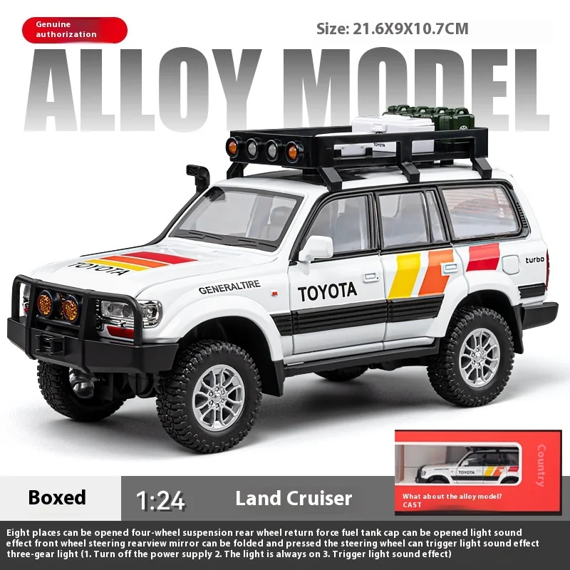 (branco) Modelo De Veículo Off-road Lc80, Escala 1:24