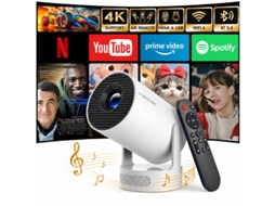 Projetor Portátil 4k Smart Mini Projetors,wi-fi 6 Bluetooth 5.4, Rotação 180°, Altifalante 5w, Comando Por Voz, Cinema Em Casa Magcubic Hy300 Pro+