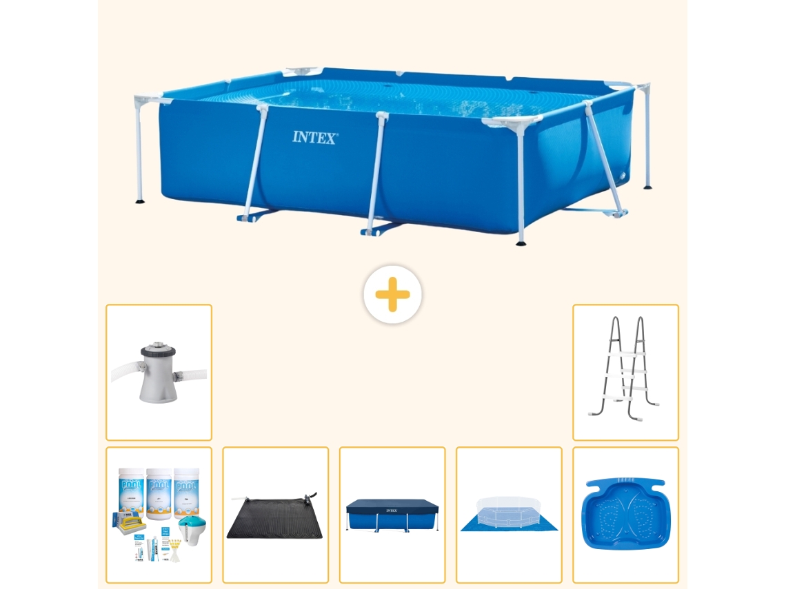 Piscina com Estrutura Retangular 220x150x60 Cm 8 peças S20008 INTEX