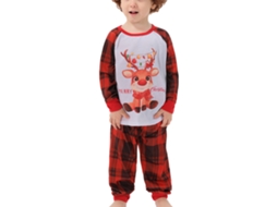 Laxiscreed Conjunto De Pijamas Natal Family Com Gola Redonda, Estampas De Árvores E Grelha Para Toda A Família