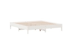 Bed Frame, Bed Frames Vidaxl Branco Madeira De Pinho (200 X 200 Cm)