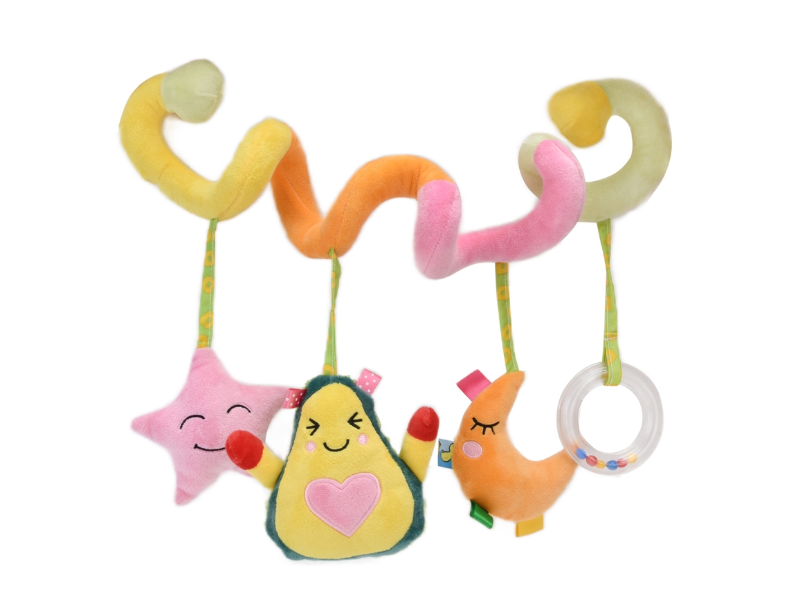 Mali brinquedo Espiral de Pelúcia para Berço Carrinho Assento de Carro Hanging Rattle Bebê 1 Mês+