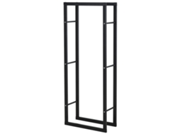 Suporte Vertical para Madeira Interna com Capacidade Máxima de 100 Kg, Galpão Metálico para Áreas Externas e Internas,, 60x25x150 Cm Preto