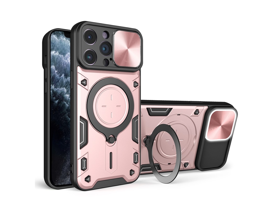 Suporte Casa Quedas Slide Para Iphone 11 Pro Max Pele Sintética Rosa