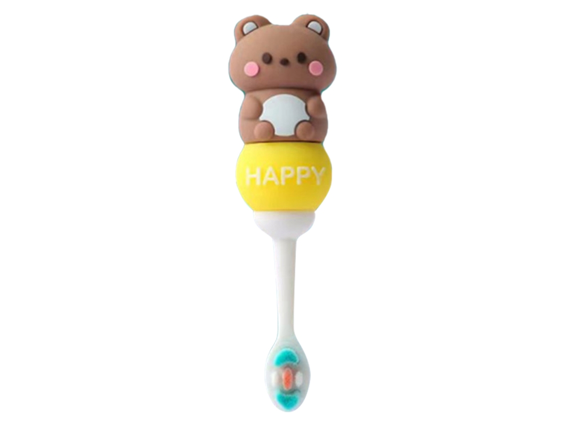 Escova de Dentes para Bebês Design Anti-Queda Marrom