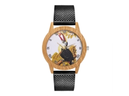 Reloj De Cuarzo Unisex Con Correa De Silicona Moda Pulsera Dial Redondo Negro