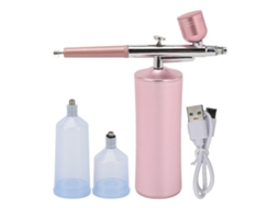 Injetor de Oxigênio Facial Rosa com 3 Frascos, Recarregável via USB, Hidratação Profunda para a Pele