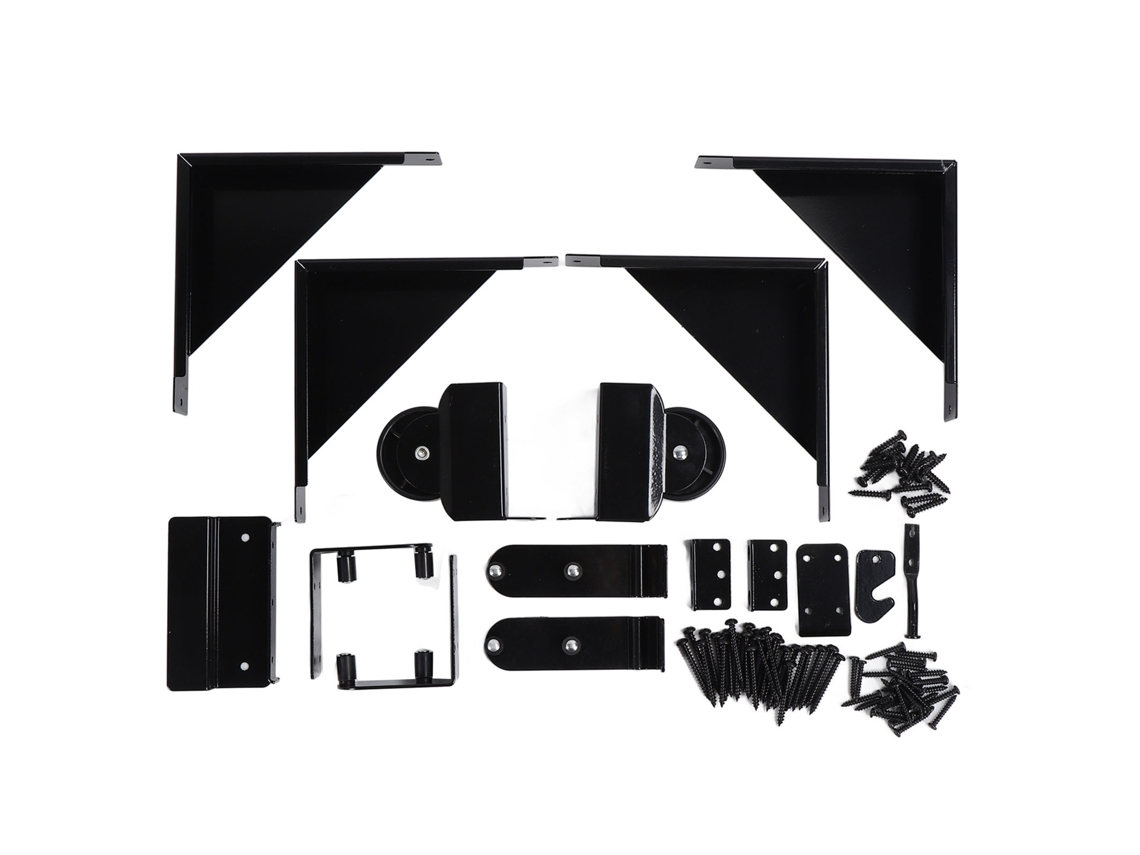 Kit De Trilho Para Porta De Correr Laxiscreed Reforçado E Resistente Com Rolos Duráveis