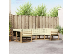 Vidaxl Conjunto De Sofás Para Exterior 6 Unid. Branco E Creme