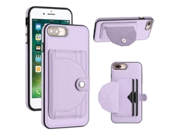 Capa Mobile Phone Cases Shockproof With Card para iPhone 6 Plus Pele Castanho