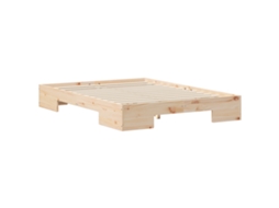 Conjunto 1 Estrutura De Cama Vidaxl Castanho Madeira De Pinho Maciça (120 X 190 Cm)