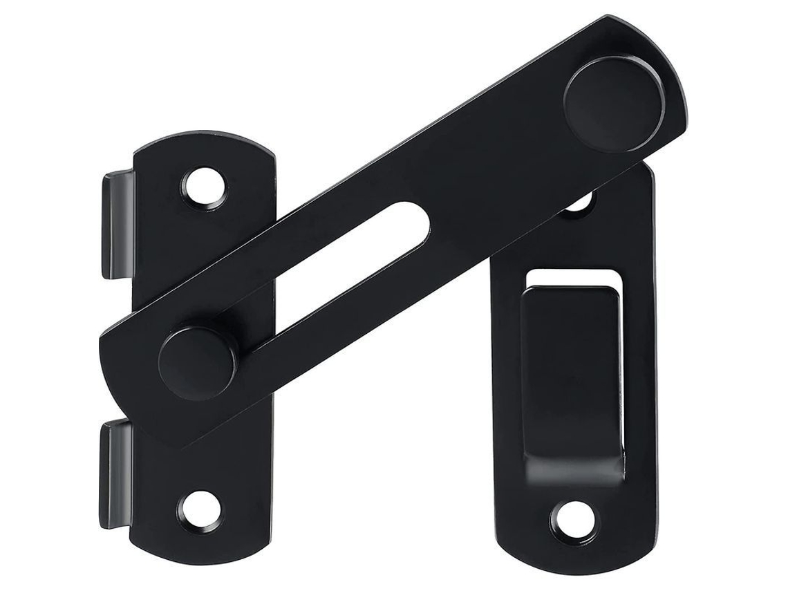 Fechadura De Aço Inoxidável Preto Mate Pequena Para Portas Janelas E Portões De Pets Com Parafusos