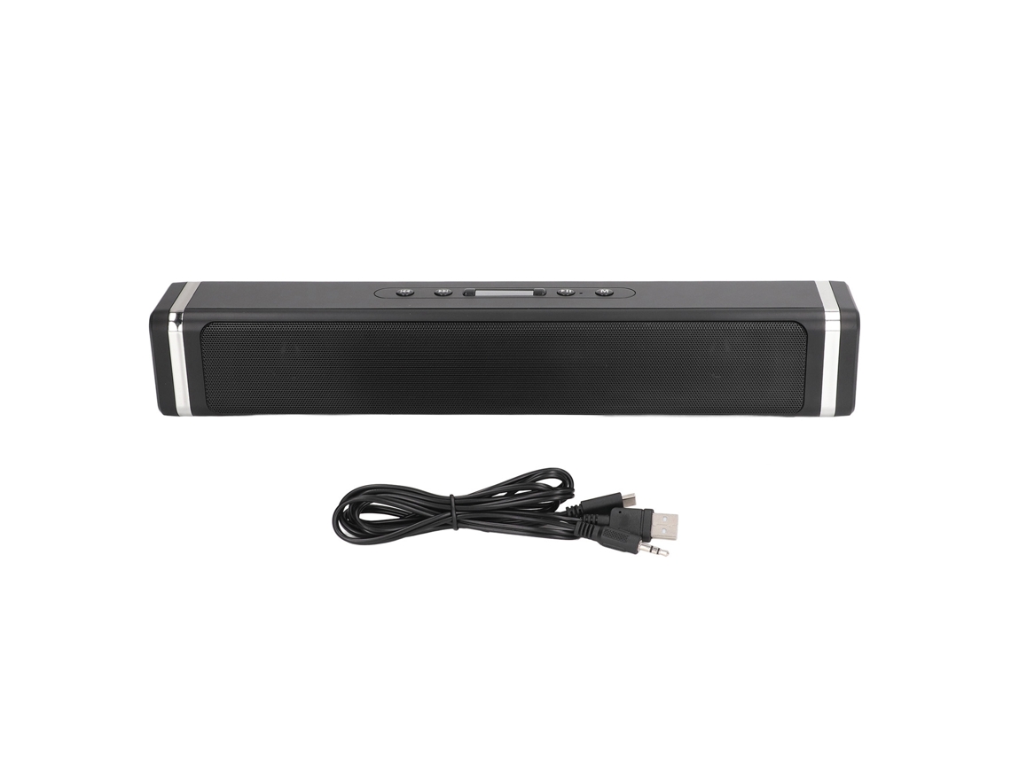 Caixa de som Bluetooth EOOCOO com subwoofer, luz ambiente RGB e alto volume