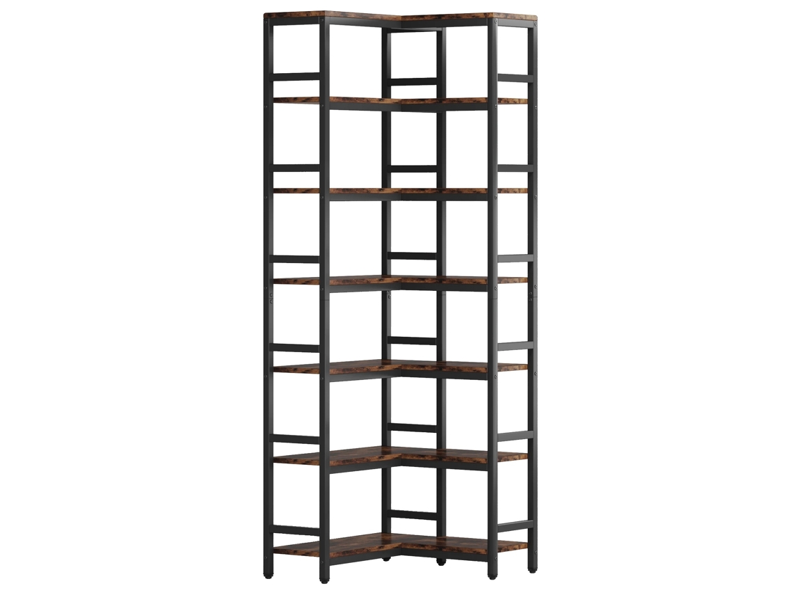 Estante, 7 Andares, Design Rústico Industrial, 78,74 Cm, Estante De Canto Industrial, Chocolate