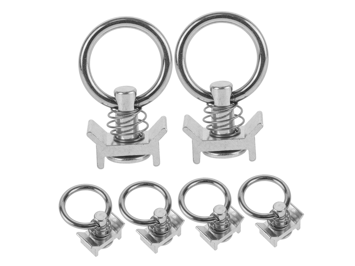 Conjunto De 6 Ganchos De Aço Inoxidável Para Trilho, Com Encaixe Único E Anel Redondo, Fáceis De Transportar E Armazenar.