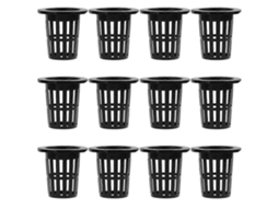 50 macetas hidropônicas com rede, vasos de cultivo, plástico durável, 7x7x7cm, preto | S/MARCA