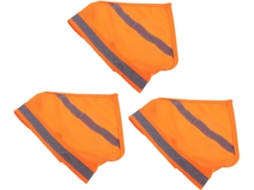 Bandanas Refletoras Cães Na Cor Laranja, Com Triângulos, Pacote Com 3 Peças