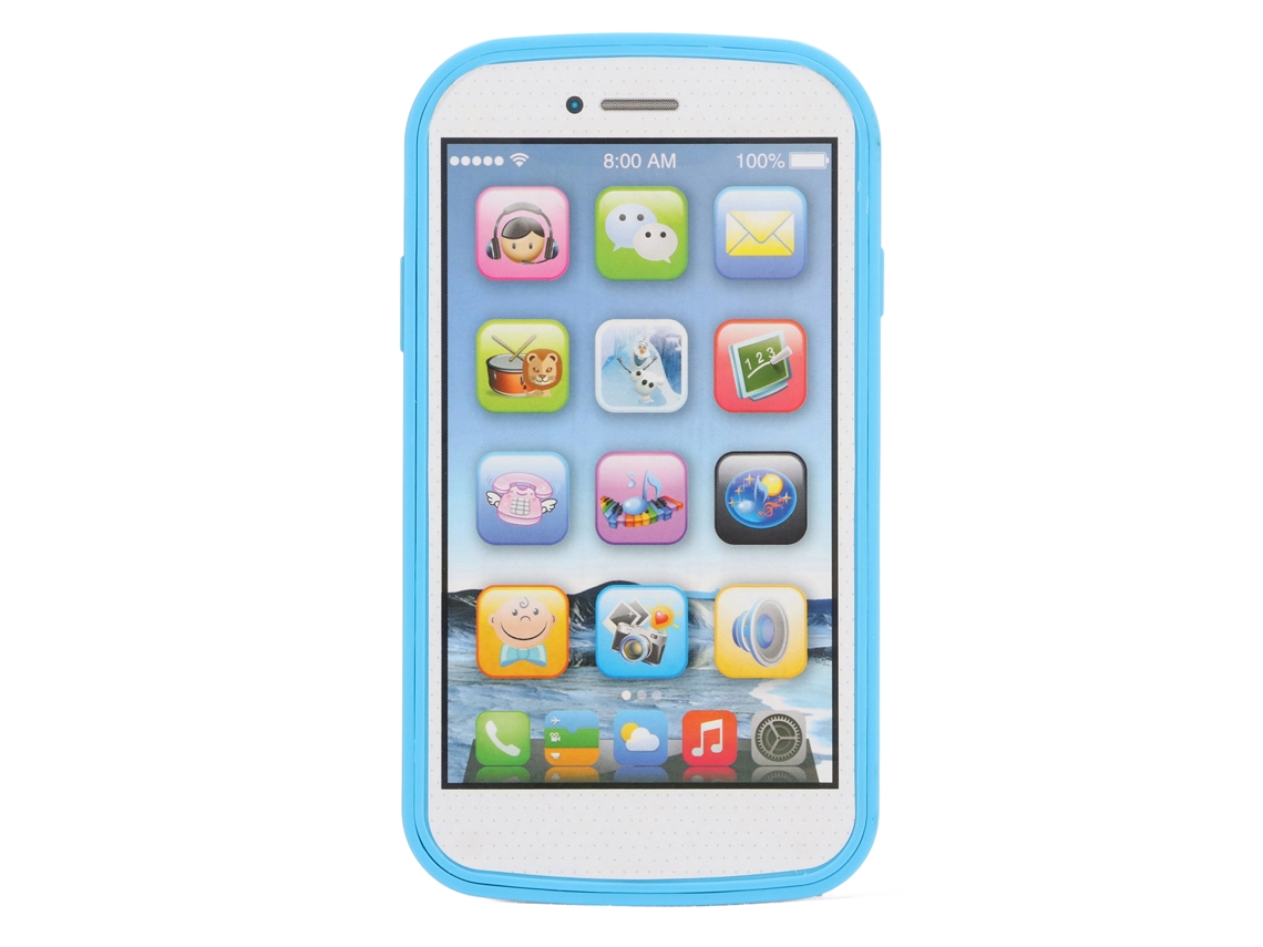 Brinquedo Telefone Educativo De Aprendizado De Inglês Para Crianças Com Tela Sensível Ao Toque Azul