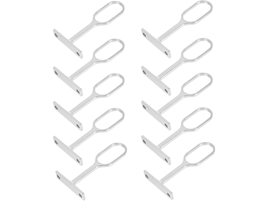 Conjunto 10 Suportes Haste Flange Metálica 16 Trilhos Guarda Roupa GOKOCO