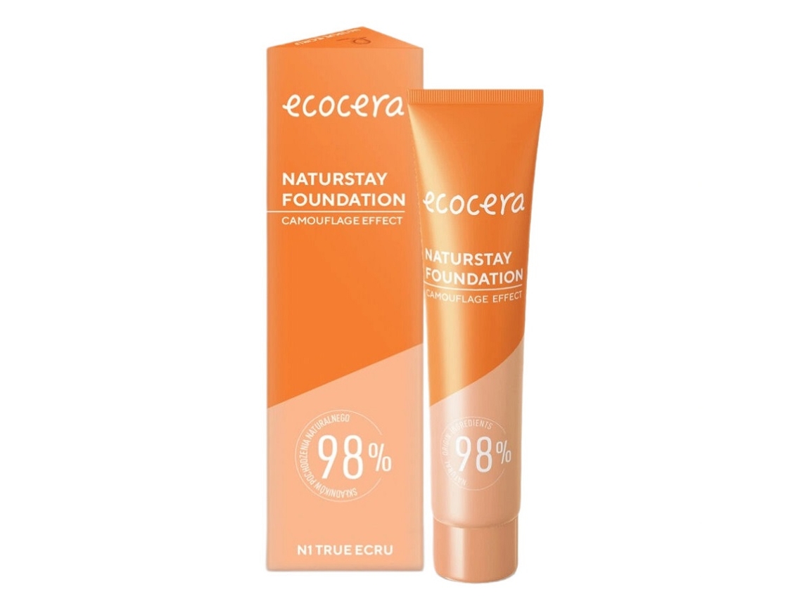 Naturstay Foundation N1 True Ecru, 30ml Long Lasting Natural Coverage Face Makeup Ecocera