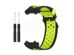 Pulseira de Silicone Macia para Amazfit Active Edge A2212 com Fivela de Pino Verde Preto