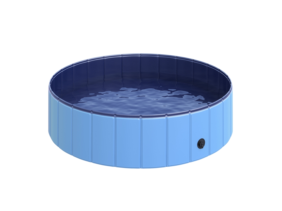 Piscina Dobrável Cães Gatos S/MARCA, Banheira Pvc, antiderrapante, ø120x30cm, Azul