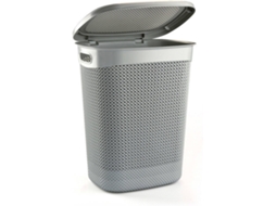 Cesta de Roupa Alta Retangular 7h HOUSE com Tampa Cinzento 52 Litros