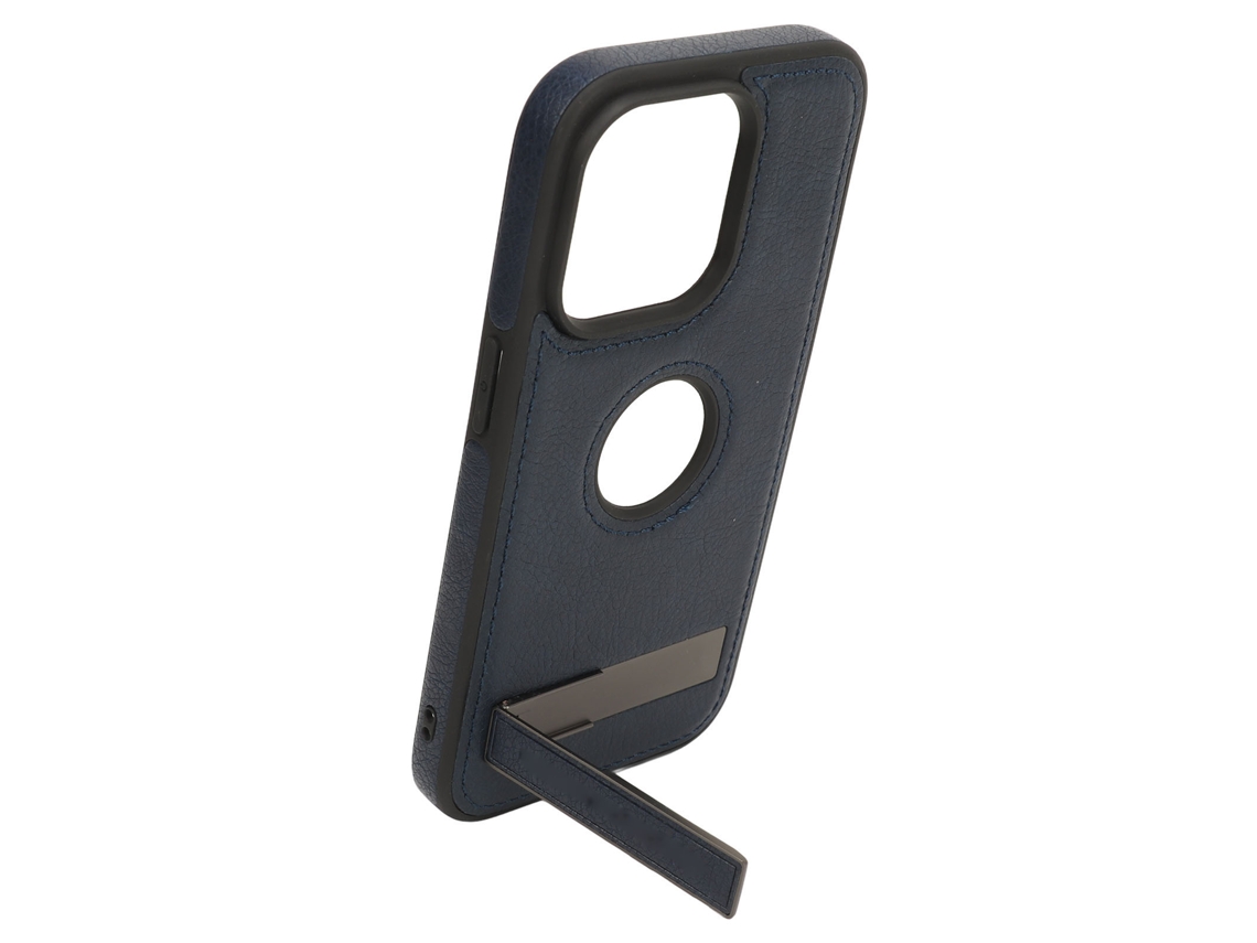 Capa de Celular Exclusiva do Chile para Apple Iphone 14 Pro Capa Protetora de Couro Padrão Azul Escuro EOOCOO (suporte Anti impacto)