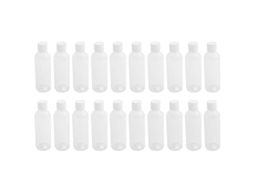 20 Frascos de Shampoo Plástico 100ml para Viagem Cosméticos Lotion Transparente Branco Jzj