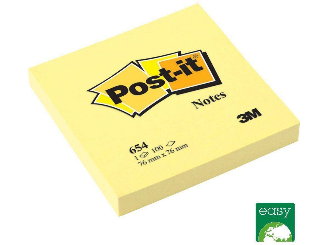 Bloco de Notas Adesivas POST-IT Canary Yellow™ Pack 12 (76 x 76 mm - 100 folhas)