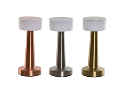 Lâmpada de mesa HOME ESPRIT Cobre Dourado Prateado 9 x 9 x 21 cm (3 Unidades)