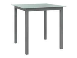 Vidaxl Mesa De Jardim Em Alumínio E Vidro 80x80x74 Cm Cinzento-claro