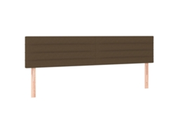 Cabeceira de Cama 2 Pcs Tecido 90x5x78/88 Cm Castanho MAISON EXCLUSIVE