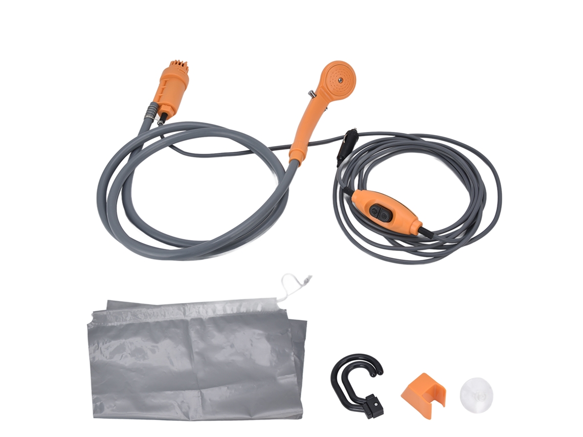Ducha Camping Portátil Dc12v Flexível Durável Plástico Borracha