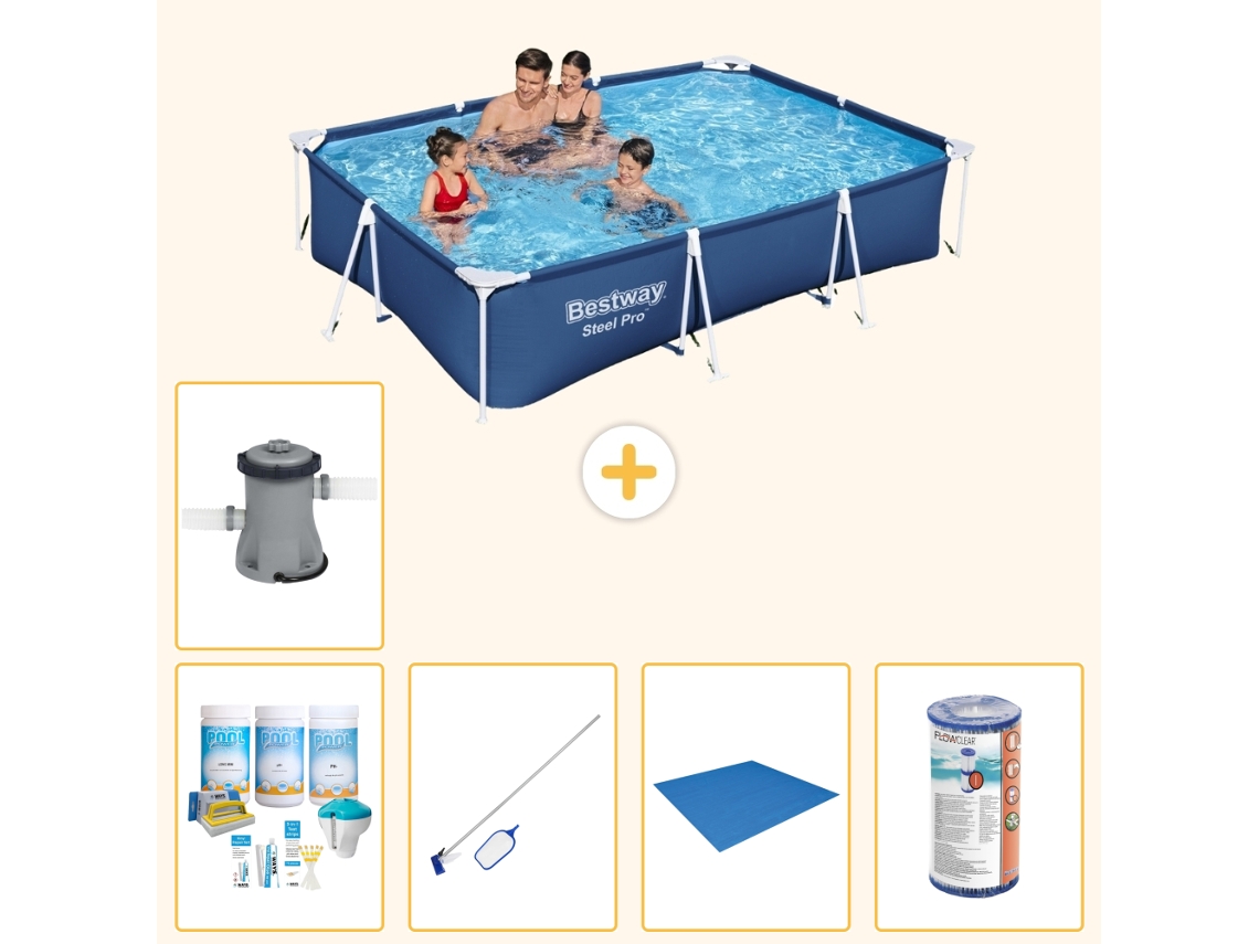 Bestway Piscina Bestway Steel Pro Retangular - 300x201x66 Cm - 6-peças S22080