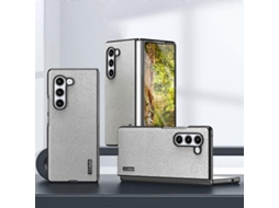 Capa De Couro À Prova De Choque Com Efeito Casca De Árvore Para Samsung Galaxy Z Fold6 5g