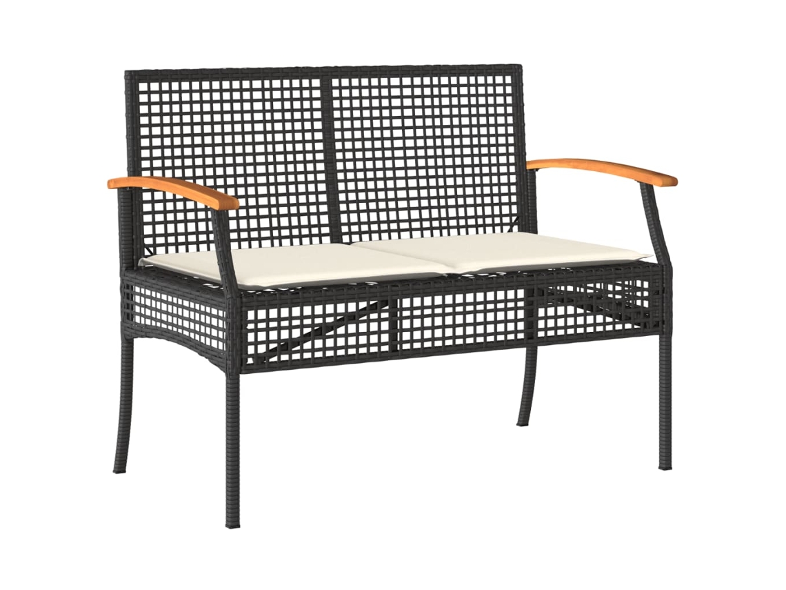 Garden Bench, Garden Benches Vidaxl Preto Rattan / Vime (n/a)