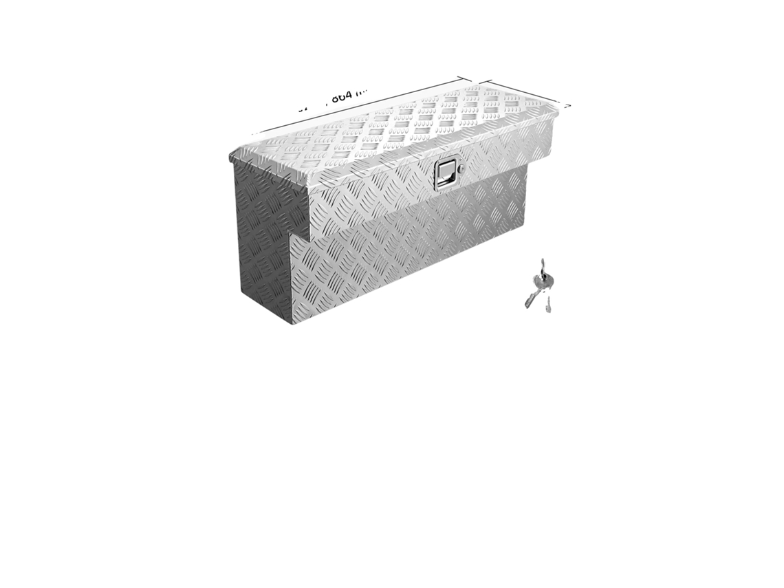 Caixa De Ferramentas Para Cama De Caminhão, Construção Em Alumínio Durável, Design Resistente Às Intempéries, 33polegadas