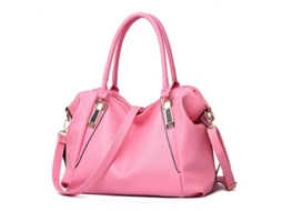 Bolsa Feminina de Couro Macio, com Grande Capacidade, para Usar no Ombro Ou a Tiracolo. rosa YUNZII (sem Borda)