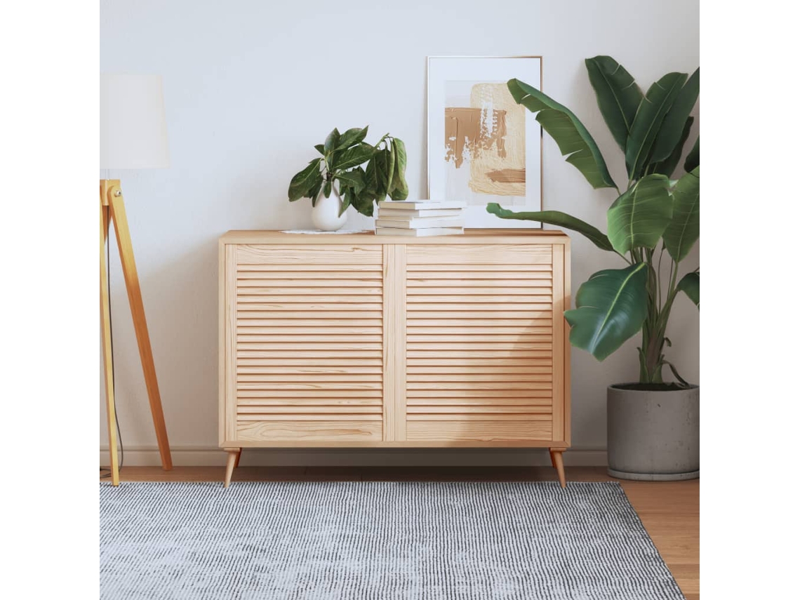 Vidaxl Portas De Armário 2 Pcs Com Design De Persiana Pinho Maciço