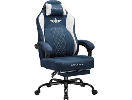 Cadeira para Jogos em Tecido GTPLAYER, Cadeira de Escritório com Suporte Lombar Integrado,Azul